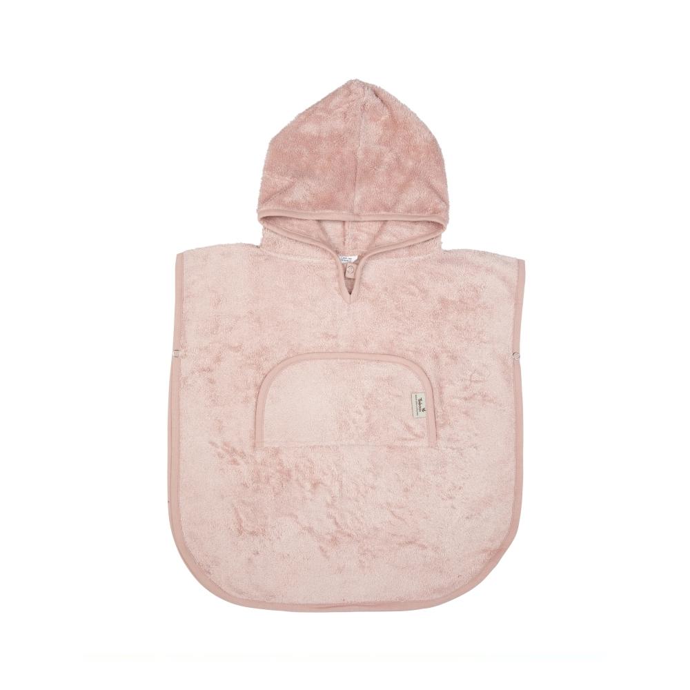 Poncho de baño infantil de bambú - Timboo - Color misty rose