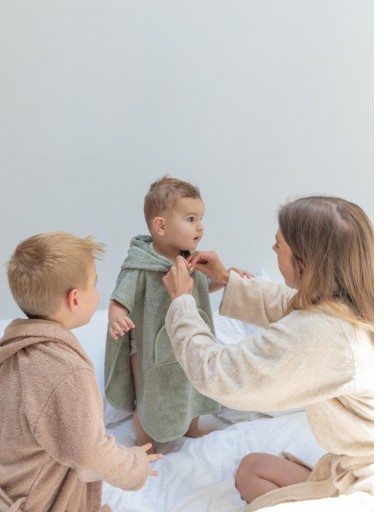 Poncho de baño infantil de bambú - Timboo - Color Whisper green [2]