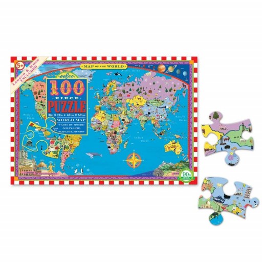 Puzzle 100 piezas mapa del mundo - Eeboo [1]