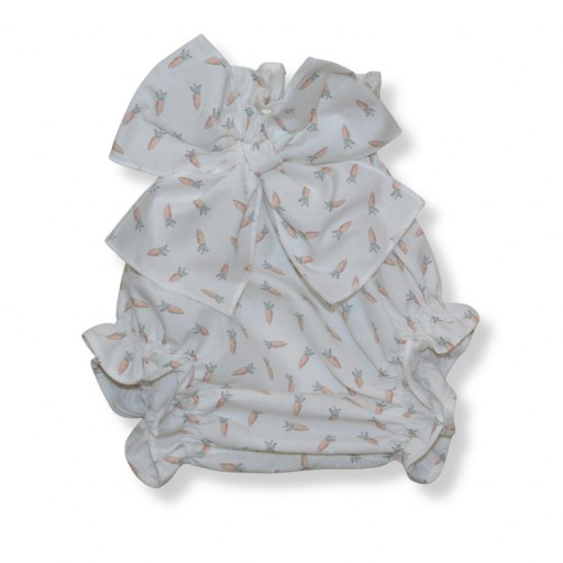 Braguita cubrepañal bebé estampado zanahorias con lazo - Paloma de la O