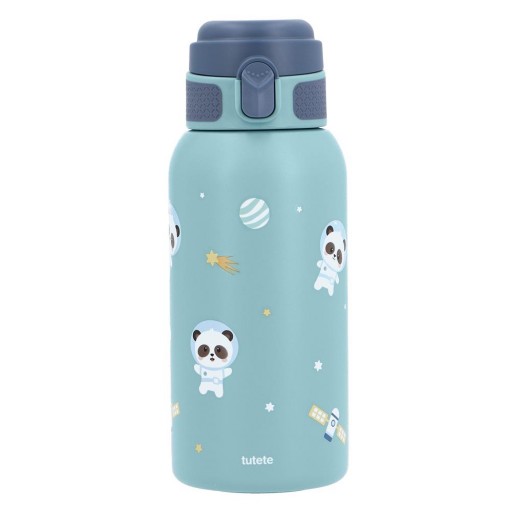 Botella térmica infantil de acero inoxidable mod. Pandas in Space - 500 ml