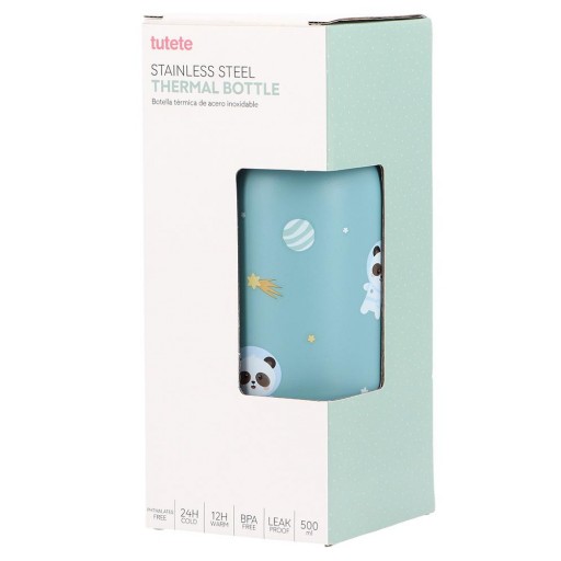 Botella térmica infantil de acero inoxidable mod. Pandas in Space - 500 ml [2]