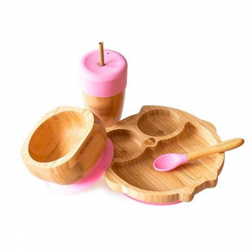 Vajilla Toddler Búho Rosa Ecorascals [0]