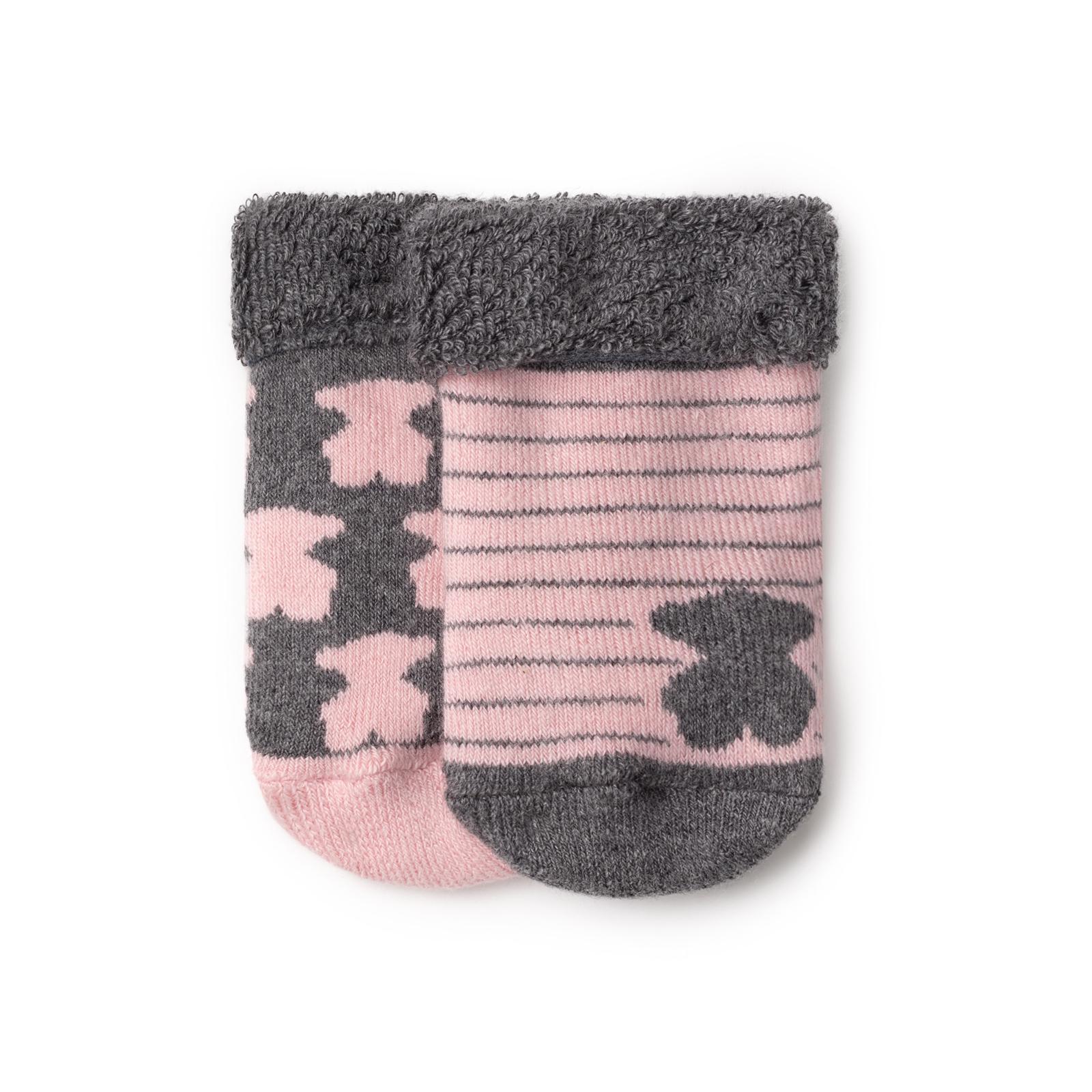 Set Baby TOUS de dos pares de calcetines de algodón color rosa. 