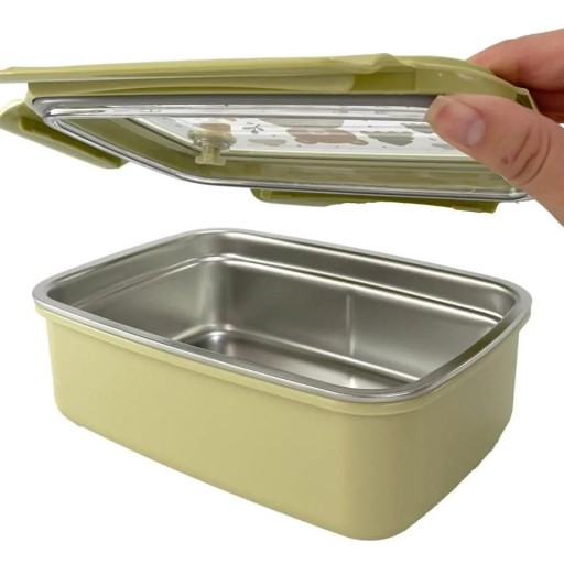 Steel Lunchbox Explorer de Miniland – Lunchbox infantil de acero inoxidable 800 ml [1]