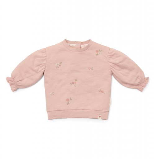 Sweater Dulce Rosa Cálido con Bordado Floral – Little Dutch