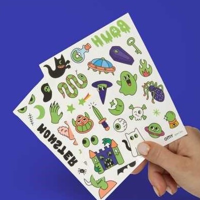 Tatuajes Temporales OMY Mod. BOO! – 50 Unidades que Brillan en la Oscuridad [4]