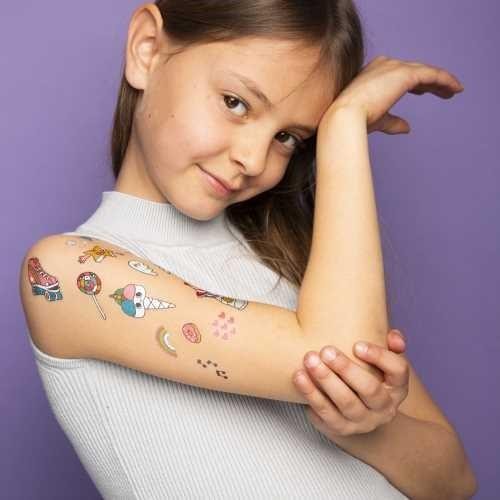 Tatuajes Temporales OMY Mod. Lily el Unicornio – 50 Unidades Neón y Dorados [2]