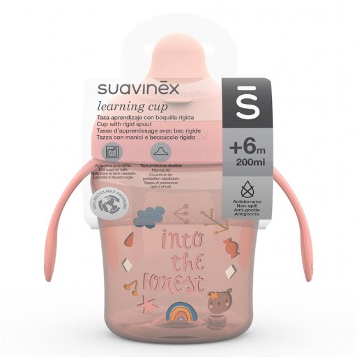 Suavinex taza aprendizaje +6M 200ml forest rosa [1]