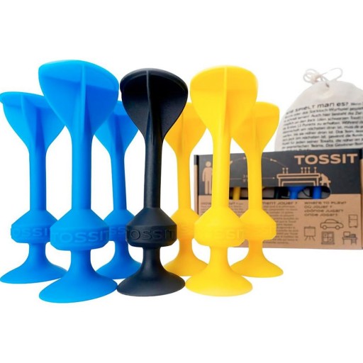 Set Starter de 7 Dardos de Silicona con Ventosa Amarillo + Azul - TOSSIT