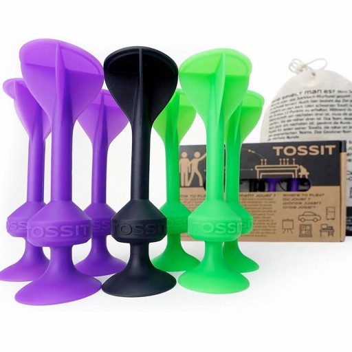 Set Starter de 7 Dardos de Silicona con Ventosa Verde Flúor + Morado - TOSSIT