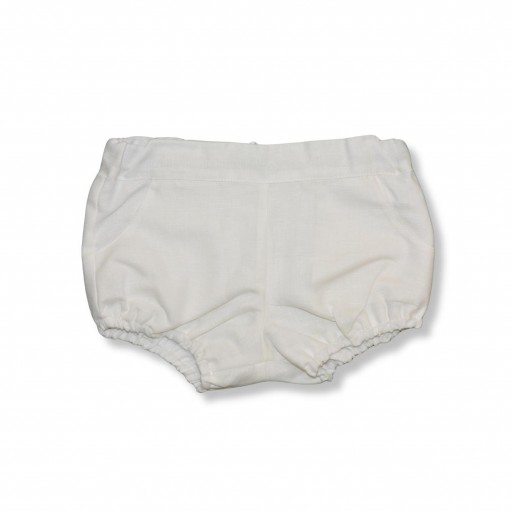 Bermuda bebé lino y algodón blanco – Paloma de la O