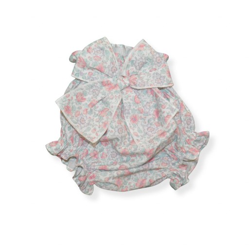 Braguita cubrepañal bebé estampado floral con lazada – Paloma de la O