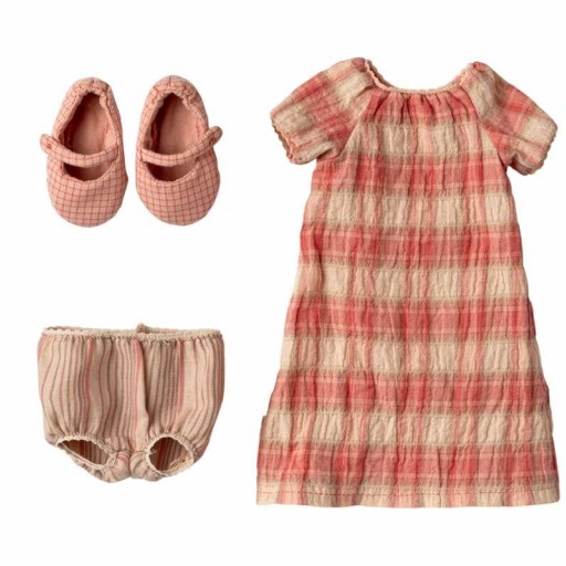 Conjunto de Ropa Maileg para Conejitos Talla 3 – Vestido, Braguita y Zapatos