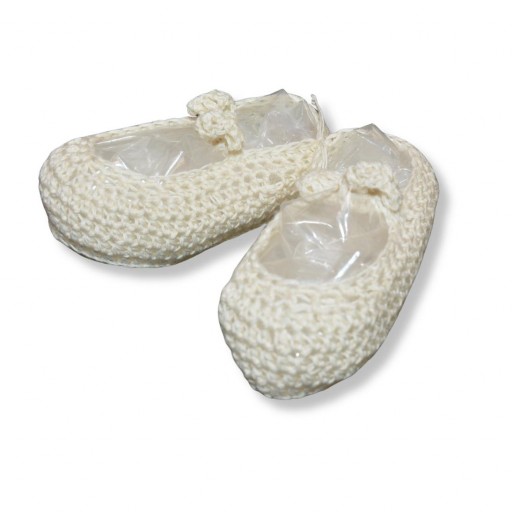 Patucos bebé de punto en tono crudo – Paloma de la O [0]