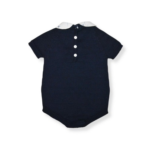 Pelele bebé punto marino con cuello bebé – Paloma de la O [1]