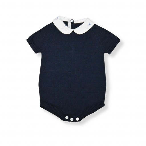 Pelele bebé punto marino con cuello bebé – Paloma de la O