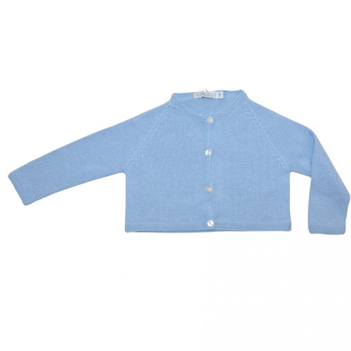 Chaqueta de punto bebé color azul nube – Paloma de la O