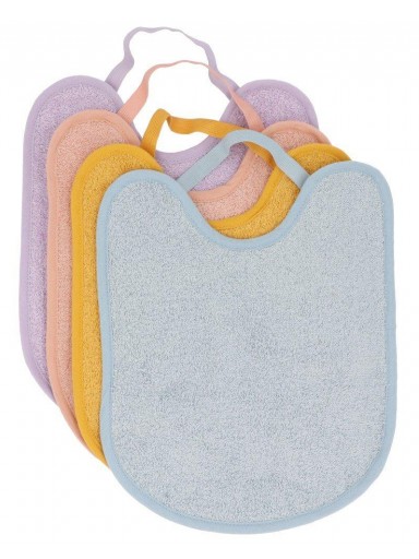 Pack 4 Baberos Rizo Blue/Mustard/Rosa/Malva