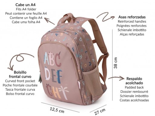 Mochila Mediana Funny Letters + Llavero Personalizable [2]