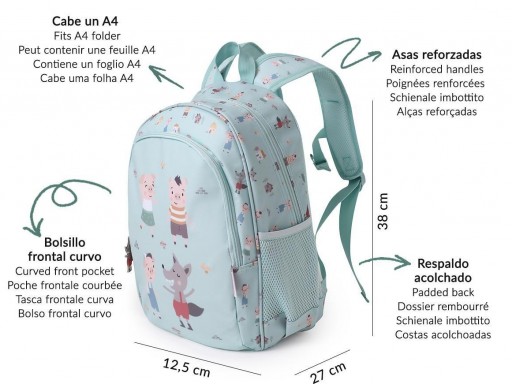Mochila Mediana The Three Little Pigs + Llavero Personalizable [2]