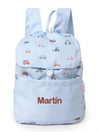 Mochila Pequeña Tela City Cars Personalizable [1]