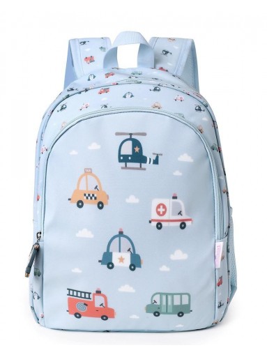 Mochila Mediana City Cars + Llavero Personalizable [1]