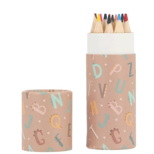 Tubo 12 Lápices Funny Letters
