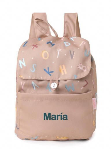 Mochila Pequeña Tela Funny Letters Personalizable [1]