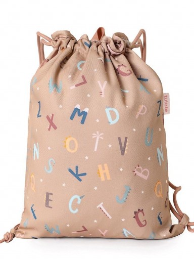 Mochila Saco Tela Funny Letters Personalizable