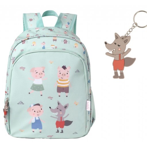 Mochila Mediana The Three Little Pigs + Llavero Personalizable