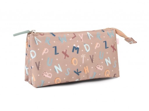 Estuche 3 Compartimentos Funny Letters Personalizable