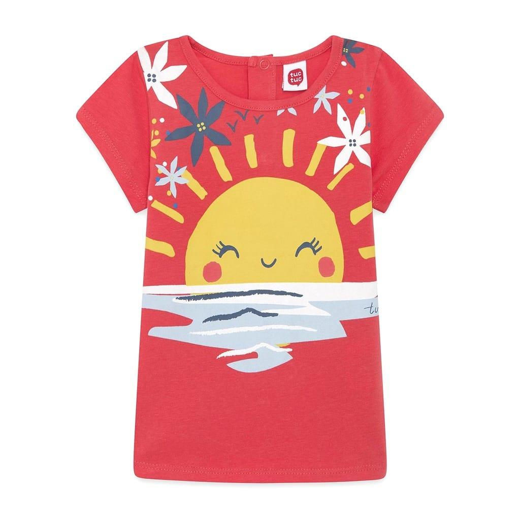 Camiseta bebé ENJOY THE SUN coral