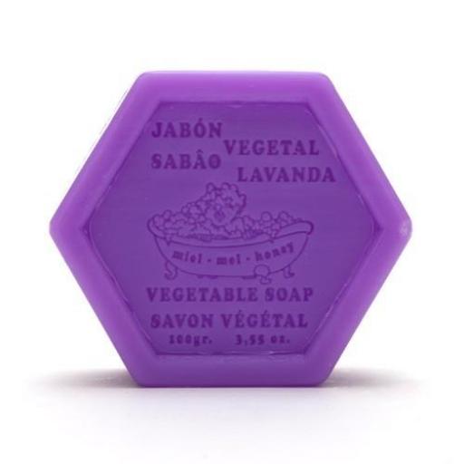 JABÓN HEXAGONAL DE MIEL Y LAVANDA (100 GR.) [1]