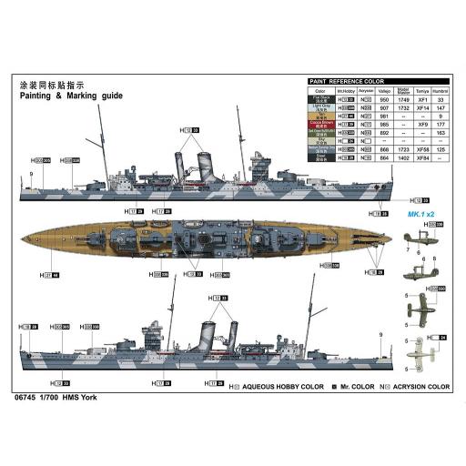 1/700 Crucero HMS York [6]