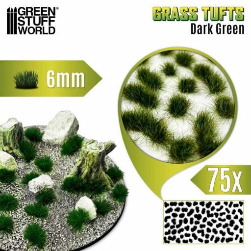 Matas Cesped - Autoadhesivas - 6 mm - 75 unid. Verde Oscuro [1]