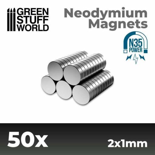 Imanes Neodimio N35 2x1mm (50 unids)