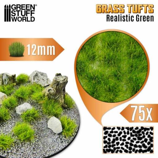 Matas Cesped - Autoadhesivas - 12 mm - 75 unid. Verde Realista [1]