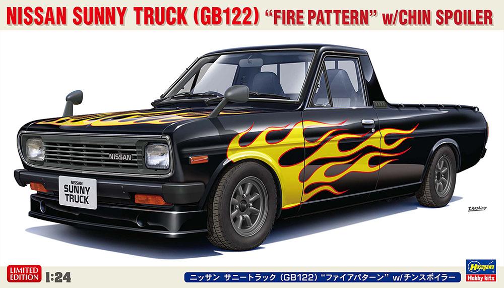 1/24 Camioneta Nissan Sunny (GB122) "Diseño de fuego" con alerón delantero