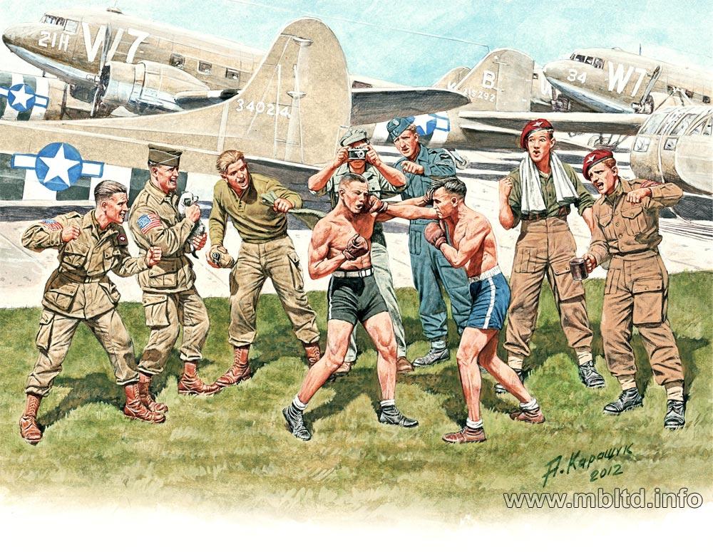 1/35 Paracaidistas aliados boxeando, 2ª G.M.