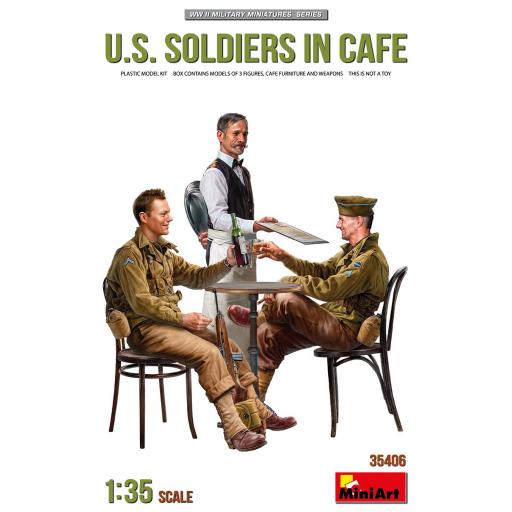 1/35 U.S. Soldiers in Cafe WWII