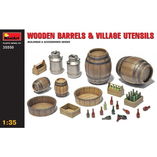 1/35 Barriles de Madera y utensilios rústicos (20 unids)