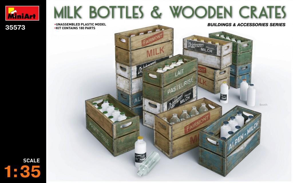 1/35 Milk Bottles & Wooden Crates