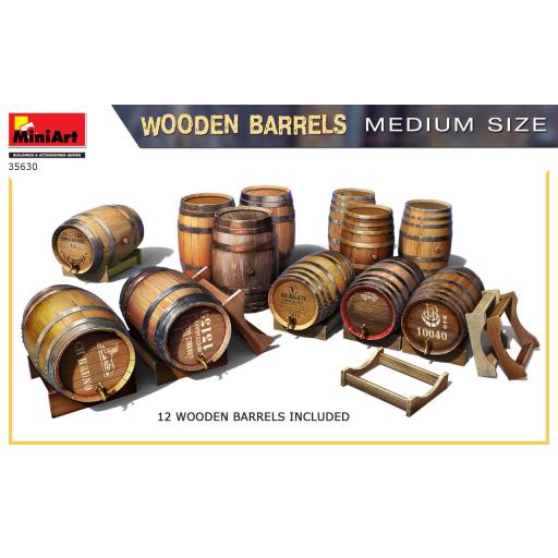 1/35 Barriles de Madera Medianos (12 unids) [1]