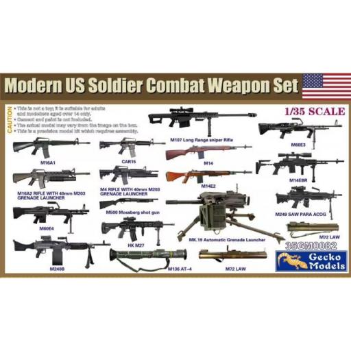 1/35 Modern US Soldiers Combat Weapon Set