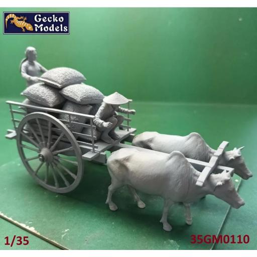 1/35 60-70s Vietnamese Farmer cattle Cart [1]