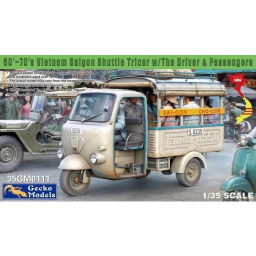 1/35 60-70s Saigon Shuttle Motor Trycicle w/ Driver & Passengers