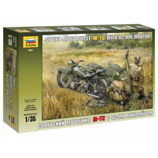 1/35 M-72 Soviet Motorcycle with 82mm Mortar
