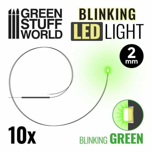 Luces LED Intermitentes Verdes - 2mm