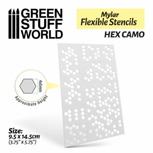 Plantilla Flexible - Camuflaje hexagonal (4x5mm)